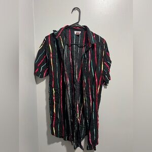 Striped Black Kimono Cardigan